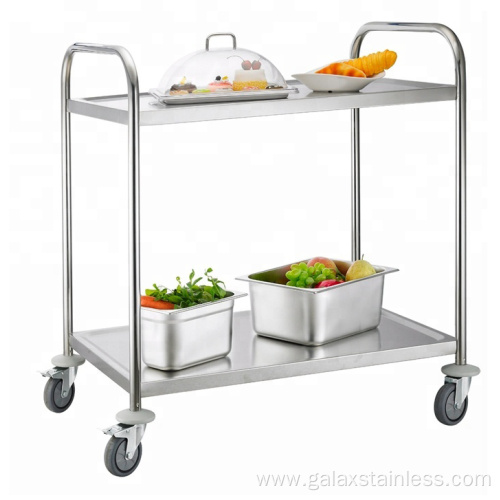 Ss304 Round Tube Trolley SS304 Room Service Food Transport Cart Trolley Supplier